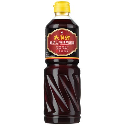 六月鲜上海红烧酱油特级老抽1L