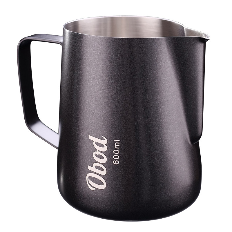Obod咖啡拉花缸尖嘴奶泡杯拉花杯打奶杯304不锈钢器具专业打奶缸