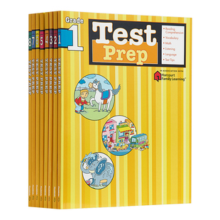 Harcourt Family Learning 系列 Flash Kids Test Prep Grade 1-8 英文原版 哈考特家庭英语练习册 考试测试教材工具书