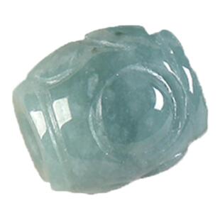 甄选天然A货翡翠大孔蓝水回纹桶珠散珠男女士手串转运珠手链项链