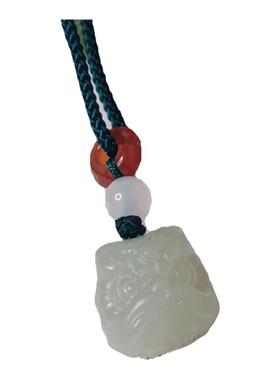 特惠款天然和田玉醒狮项链