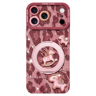 适用苹果17手机壳iphone16promax保护15套13新款14的12外壳14pro后plus女11硅胶好看系列旋转支架带挂绳马年