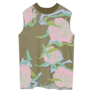 谜底套头毛衫2025春季新品原创提花中长款针织衫背心女251MZ0306