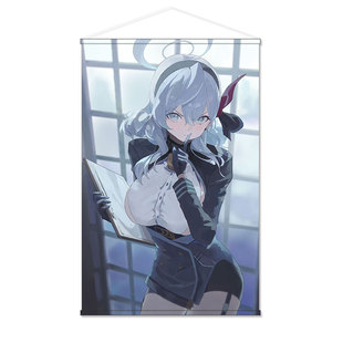 蔚蓝档案 天雨亚子 谷子周边日式贡缎包轴挂画海报墙贴壁纸可定制