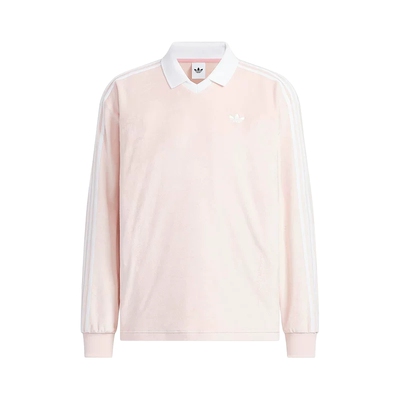 阿迪达斯三叶草2026春情侣款天鹅绒针织运动休闲长袖POLO衫KQ5487