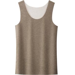 德绒无痕保暖背心男士内穿加绒加厚羊毛自发热内衣针织打底衫冬季