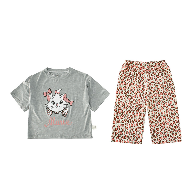 女童夏季莫代尔睡衣套装七分袖