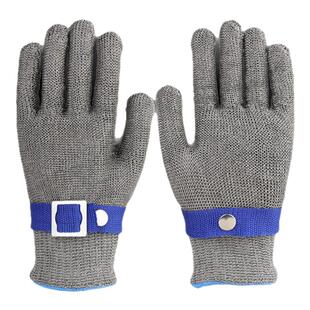 防割手套防刺刀切割机五指铁5厨房杀鱼赶海路亚护专用316钢丝9级