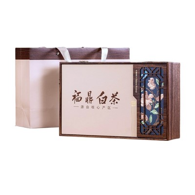 福鼎白茶高档寿眉白牡丹空饼礼盒