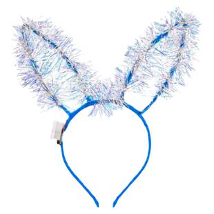 新款发光加长14灯金丝兔耳朵发箍节日演出闪光发卡景区夜市摆地摊