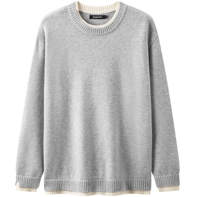 gxg.jeans男装 假两件休闲时尚打底圆领毛衣针织衫 25年冬新品