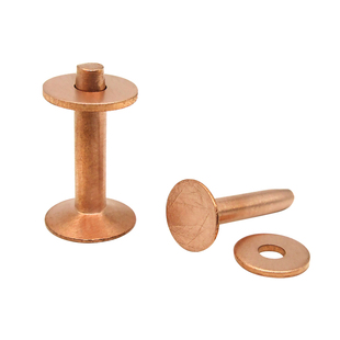 美式铜铆钉永固式DIY复古皮具饰品陨铁纹毛坯黄红紫铜钉手工皮艺