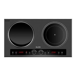 SUKIO硕高电磁炉双灶家用嵌入式电陶炉凹面2头炉3500W大功率电灶