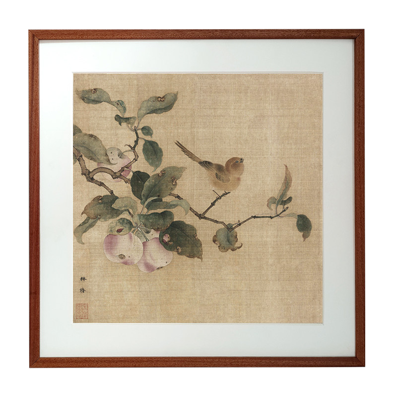 果熟来禽图新中式日式挂画
