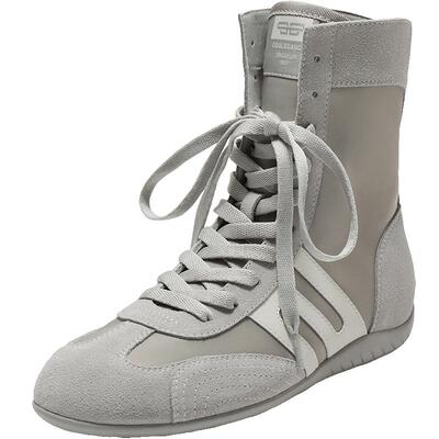 百丽休闲短靴拳击赛车中筒靴子女新款高帮德训鞋子E3M1DCD5