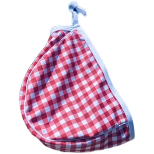 日系林小宅同款可爱少女小清新格子木耳花边防晒加大不勒头游泳帽