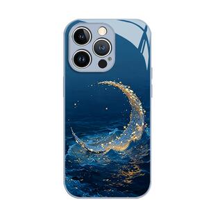 星月海洋适用苹果17promax手机壳iphone16pro唯美18/15plus小众14高级感13mini时尚12新款11蓝色x玻璃8套xr/7