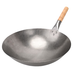 老式熟铁锅已开锅家用商用炒菜铁锅炒锅无涂层摆摊炒粉煤气灶专用