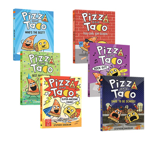 【自营】披萨饼与玉米片9册 英文原版漫画 Pizza and Taco Wrestling Mani 图画搞笑小说图象式初级章节书英语桥梁书精装版