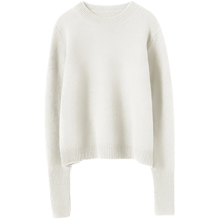 难掩通勤精致！加厚山羊绒衫100纯羊绒女圆领套头毛衣秋冬季新款