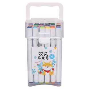 双头水性丙烯马克笔水彩笔儿童可水洗水彩小学生专用无毒笔48色36色免按压彩色笔初学者用不透色可叠色油性