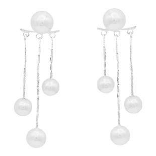 「浪漫之语」长款施家珍珠流苏耳饰蚊香盘耳夹无耳洞独特绝美耳环