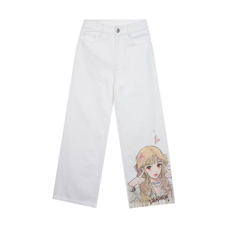 LALABOBO小女孩白牛仔裤