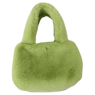 毛茸茸可爱仿皮草獭兔水貂毛毛绒手拎包包单肩可斜挎腋下手提小包