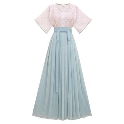 花朝记唐制背子褶裙日常文艺汉服