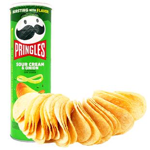 品客薯片洋葱味美国进口SOUD CREAM&ONION乳络酸奶油洋奶酪味158g