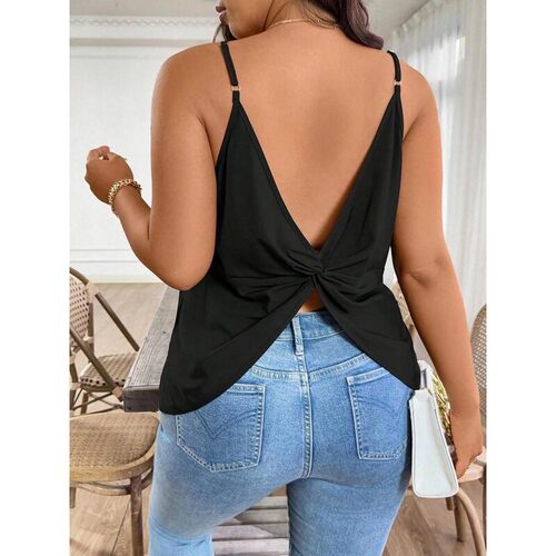 F 64056 Back Cross V Neck Camisole 露背吊带 欧美跨境亚马逊外