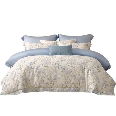 水星家纺60支长绒棉抑菌印花被套