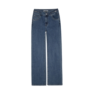 GUESS女士美式直筒垂坠感百搭通勤牛仔裤-YO1D6097K