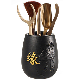 竹制茶道六君子整套装功夫茶具配件茶艺组合茶盘摆件茶夹子实木质