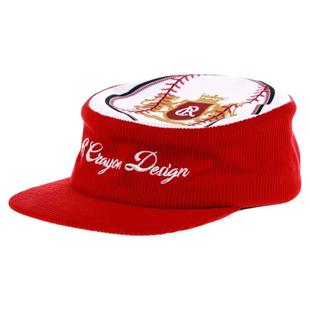 【AGD】6CRAYON 平顶刺绣红色灯芯绒拼布棒球帽
