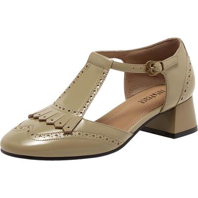 真美诗告白书签2024年春季新款复古镂空牛皮玛丽珍鞋女67681AK4