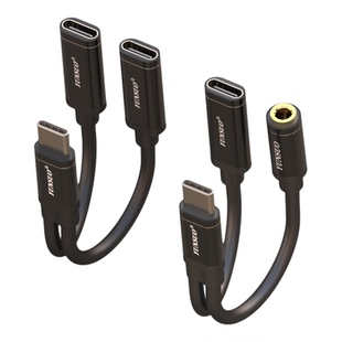 TypeC3.5MM耳机充电听歌二合一转接线适用苹果华为OPPO电脑手机等