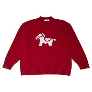 凯文家童装2026年货新款男童中大童韩版小马圆领毛衣儿童针织衫