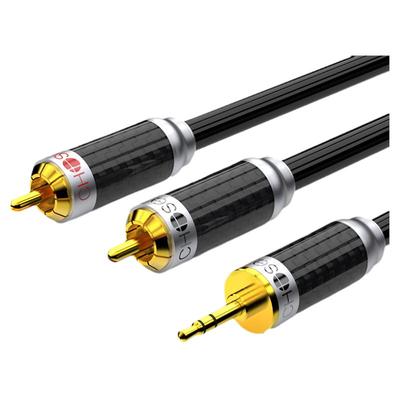 秋叶原3.5转双莲花单晶铜音频线