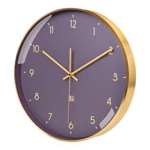 高端黄铜客厅挂钟轻奢金色时钟铜静音钟表大气高档铜钟挂墙