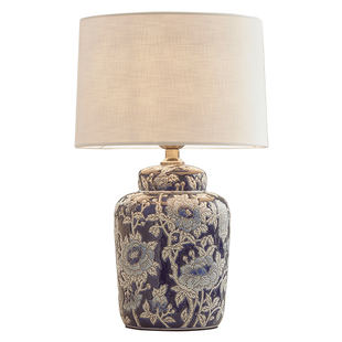 东方巴黎青花瓷“浮华牡丹”卧室床头灯 高级感轻奢台灯2025新款