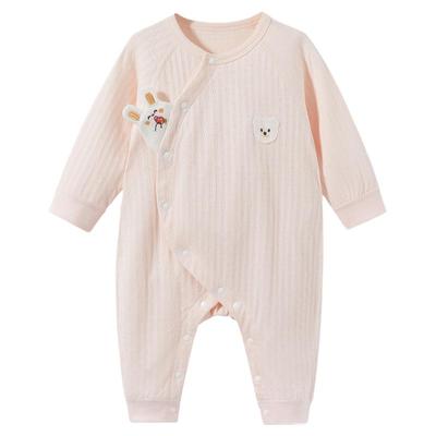 婴儿四季纯棉A类无骨斜襟连体衣