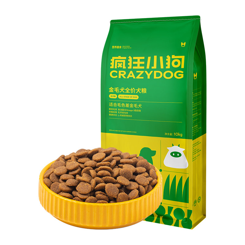 疯狂小狗牛肉益生元狗粮40斤泰迪金毛边牧全犬种幼犬成犬通用正品