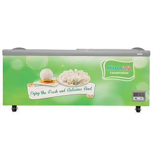 海容SD-1009商用卧式大容量2米冷冻柜弧形玻璃门岛柜双压缩机冰柜