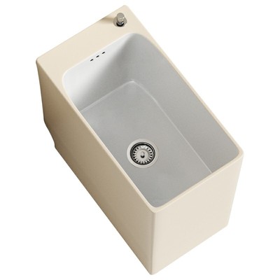 奶油风小户型窄长款拖把池