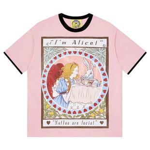 Bronze Lucia设计感小众短袖T恤女2025夏季复古短款情侣上衣潮流