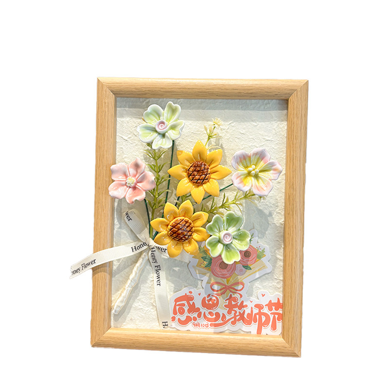 教师节礼物新款陶瓷花束相框