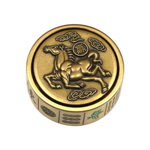 黄铜马上胡时来运转手把件麻将把把壶麻将手把件神器旋转解压