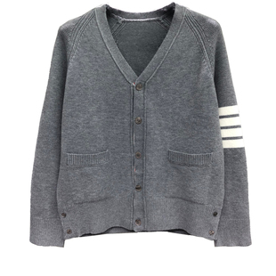 TB落肩针织开衫V领修身毛衣厚款色织四条杠外套男女情侣装同款潮
