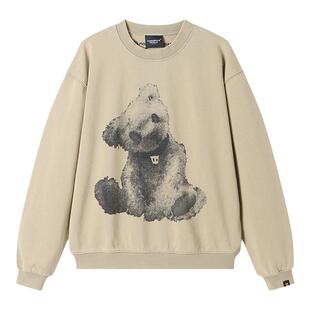 Dangerouspeople薛之谦dsp宽松复古卡通熊休闲百搭长袖圆领卫衣
